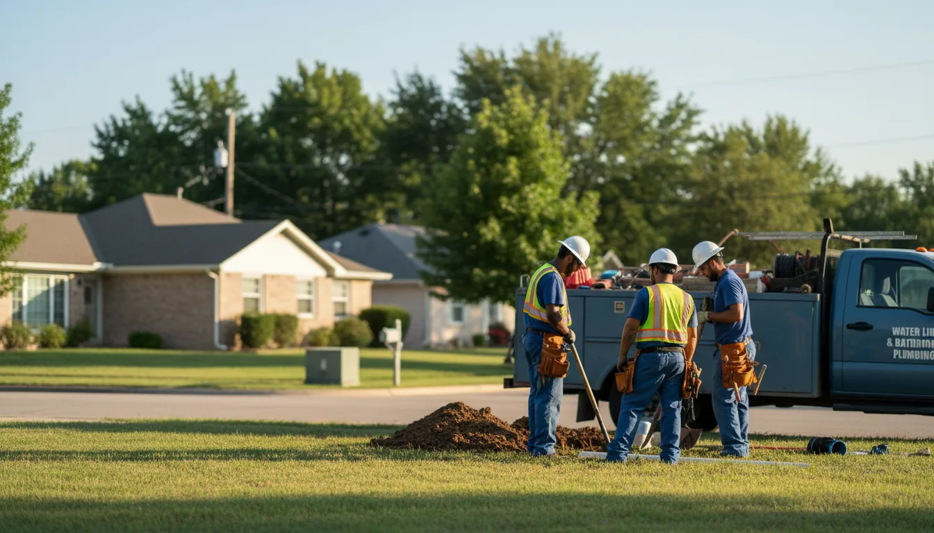 Residential water line and bathroom plumbing service in Mico, TX